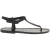 Thong sandals in black leather handmade in Italy