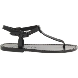 Sandalias en cuero negro hecha a mano en Italia