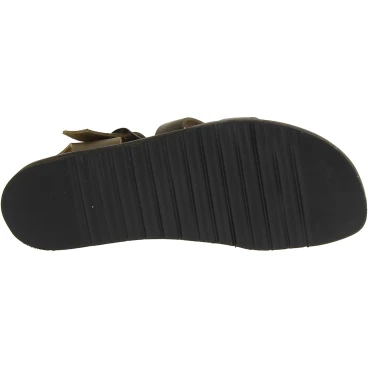 Handmade men's sandals in mud color leather thick rubber sole