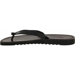 Sandalias de cuero negro para hombres con suela de goma gruesa