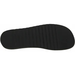 Infradito uomo in pelle nero con suola in gomma spessa