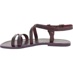 Sandalias mujer de cuero violeta hecho a mano