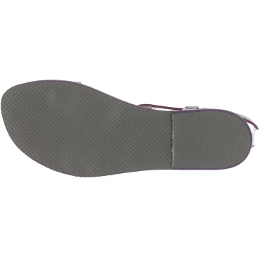 Damen Riemchen-Sandalen aus Pflaume Leder in Italien von Handgefertigt