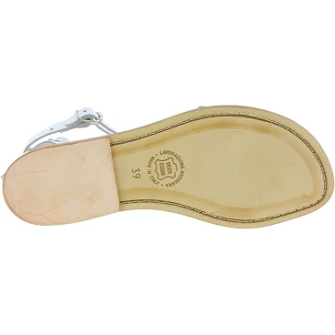Handmade in Italy womens strappy sandals in white leather