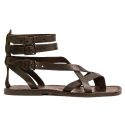 Sandali gladiatore uomo in pelle color Testa di Moro