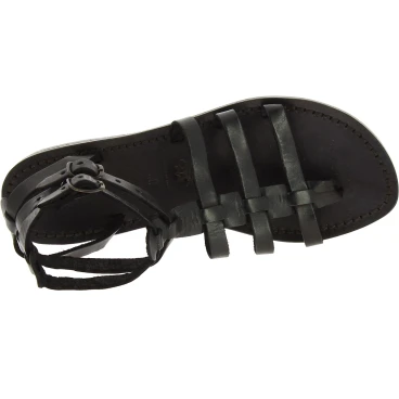 Black gladiator sandals for women real leather Handmade in Italy