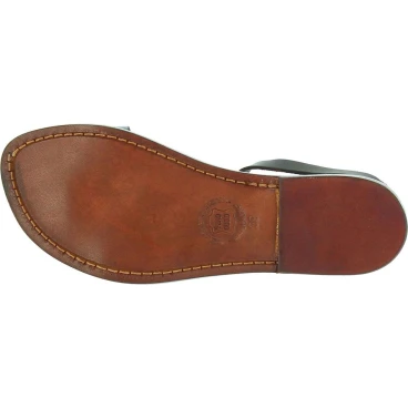 Handmade dark brown flat sandals for women real italian leather