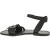 Handmade women's black flat sandals real italian leather