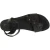 Handmade women's black flat sandals real italian leather