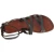 Handmade women's flat sandals dark brown leather