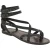 Handgefertigte Damen-Sandalen im Slave-Look aus Schwarze Leder