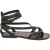 Handgefertigte Damen-Sandalen im Slave-Look aus Schwarze Leder