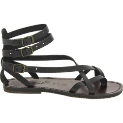 Handmade in Italy women's slave sandals in black leather