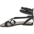 Handgefertigte Damen-Sandalen im Slave-Look aus Schwarze Leder