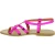 Women's flat sandals handmade fuchsia laminated leather