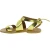 Women's sandals in metallic gold leather handmade in Italy