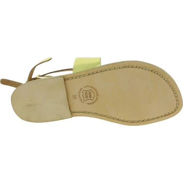 Women's sandals in metallic gold leather handmade in Italy
