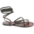 Womens strappy leather sandals Handmade in Italy in dark brown cuir
