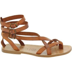 Sandali gladiatore uomo in pelle color cuoio antico