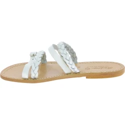 Chanclas de cuero blanco para mujer hechas a mano