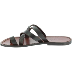 Tongs homme cuir marron travaillés à la main en Italie