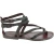 Handmade womens flat sandals in dark brown leather