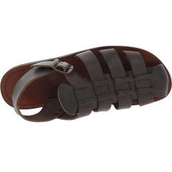 Handmade in Italy mens Franciscan sandals in dark brown leather