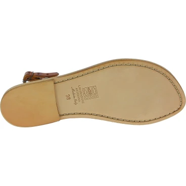 Tan leather sandals for women Handmade in Italy