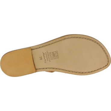Handmade tan leather flip flop sandals for women