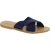 Blu nubuck leather slide sandals for women handmade