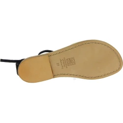Sandalias romanas mujer en cuero nobuck negro hecho a mano