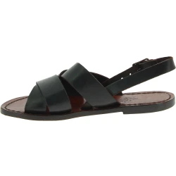 Brown leather franciscan sandals for women handmade in Italy
