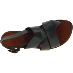 Brown leather franciscan sandals for women handmade in Italy