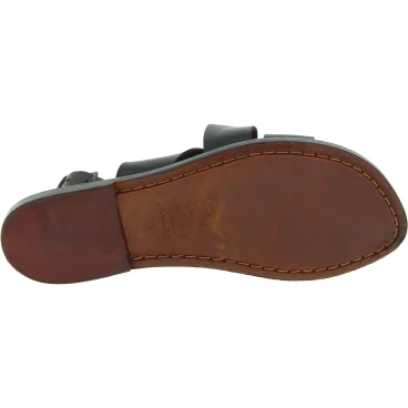 Braune Franziskaner Ledersandalen für Damen in Italien von Handgefertigt