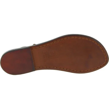 Brown leather strappy sandals Handmade in Italy