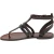 Damen-Riemchen-Sandalen aus dunkelbraunem Leder