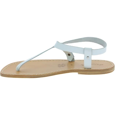 Herren Flip-Flop-Sandalen aus weißes Leder in Italien von Hand gefertigt
