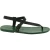 Handmade green leather thong sandals for men