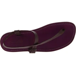 Handmade purple leather thong sandals for men