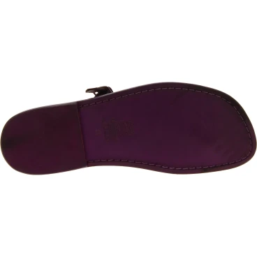 Sandali infradito in pelle viola fatti a mano