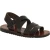 Sandales pour homme en cuir marron foncé fait à la main