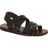 Handmade in Italy men's sandals in dark brown leather