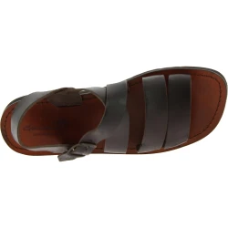 Sandalias hombre en cuero marrón oscuro hechos a mano en Italia