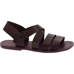 Handgefertigte Herren-Sandalen aus pflaume Leder