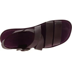Sandales homme cuir prune fait à la main