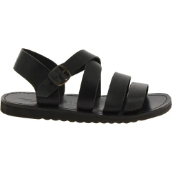 Sandales pour homme en cuir noir fait à la main