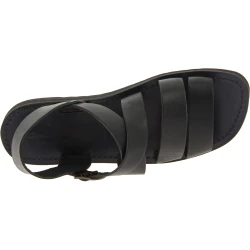 Sandalias hombre en cuero negro hechos a mano en Italia
