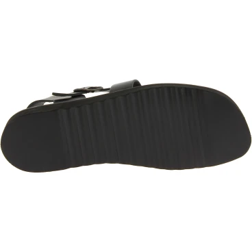 Sandali in pelle nero da uomo fatti a mano
