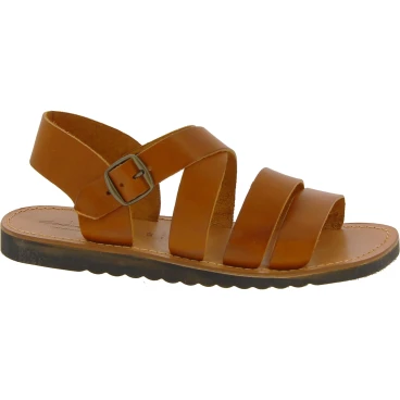 Handgefertigte Herren-Sandalen aus lederfarbig Leder