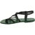 Damen Riemchen-Sandalen aus grünes Leder in Italien von Handgefertigt